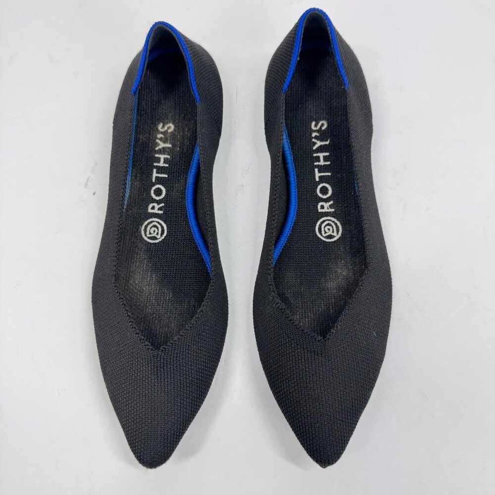Rothy’s The Point Black Ballet Flats Size 7.5 Slip Ons